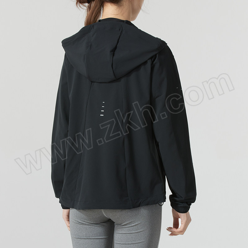 NIKE/耐克 女春秋款运动梭织夹克外套 HQ0651-010 黑/银 L 1件