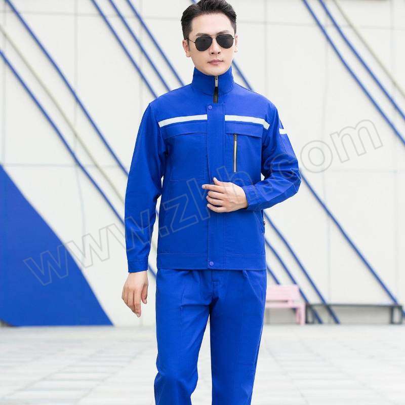 yangbozhifu/杨博制服 单层无里布长袖劳保服 YB系列 3XL 宝蓝色 上衣×1+裤子×1 1套