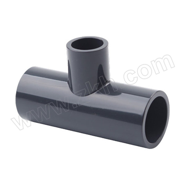 SHCN/协羽塑胶 UPVC异径三通(化工管配件)日标 2-1/2"×2" 1.6MPa 适配管外径76mm×60mm 深灰色 1个