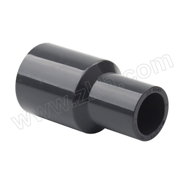 SHCN/协羽塑胶 UPVC异径直接(化工管配件)日标 4"×2-1/2" 1.6MPa 适配管外径114mm×76mm 深灰色 1个