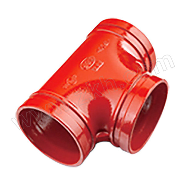 K&F/卡耐夫 沟槽正三通 219mm DN200 球墨铸铁 红色 PN25 GB5135.11-2006 1个