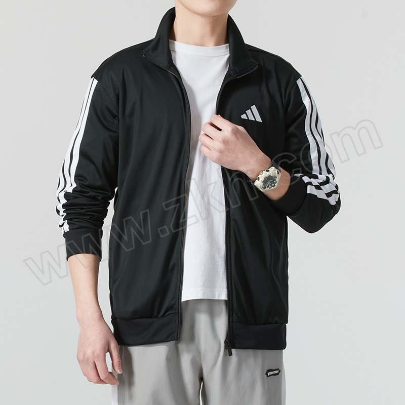 ADIDAS/阿迪达斯 男春秋款运动针织夹克外套 JI8816 黑色 XS 1件