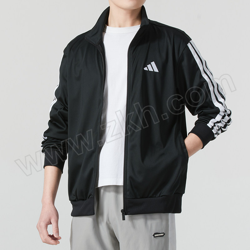 ADIDAS/阿迪达斯 男春秋款运动针织夹克外套 JI8816 黑色 XS 1件