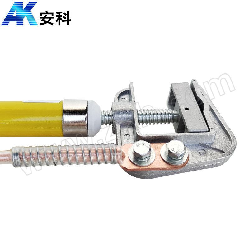 AK/安科 10kV平口螺旋接地线 AK-JDB 3根0.6m接地棒(黄杆)+25mm²软铜线3×1m+3m+接地夹+包 1套