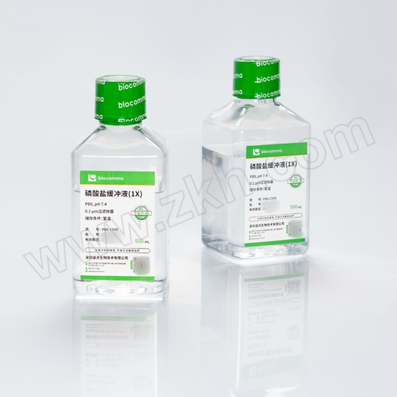BIOCOMMA/逗点生物 PBS磷酸盐缓冲液1X PBS-C500-1 pH7.4 无菌 500mL×10瓶 1箱