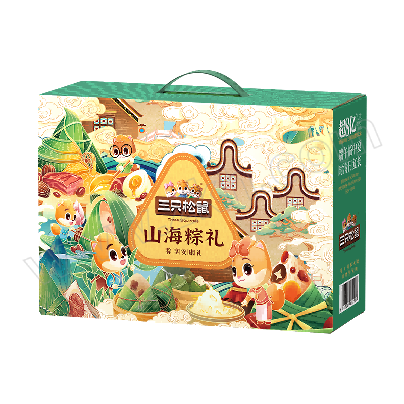 THREE SQUIRRELS/三只松鼠 山海粽礼1200g 8个/绿色 1盒