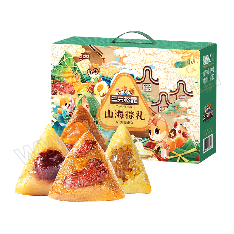 THREE SQUIRRELS/三只松鼠 山海粽礼1200g 8个/绿色 1盒