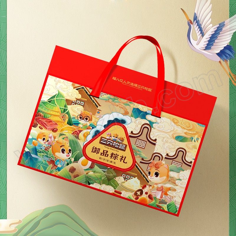 THREE SQUIRRELS/三只松鼠 御品粽礼1860g 18个/红/花色 1盒