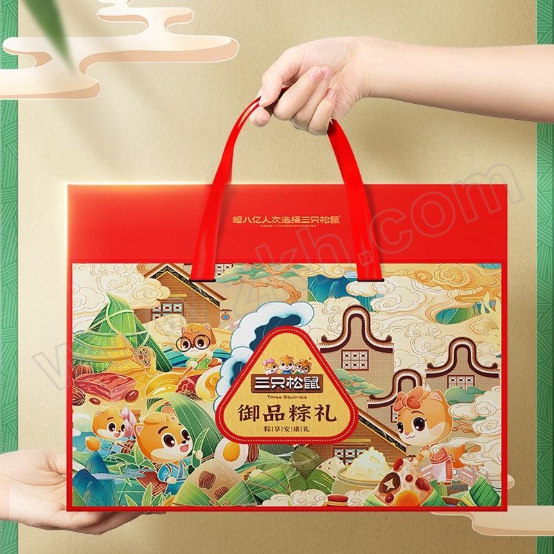 THREE SQUIRRELS/三只松鼠 御品粽礼1860g 18个/红/花色 1盒