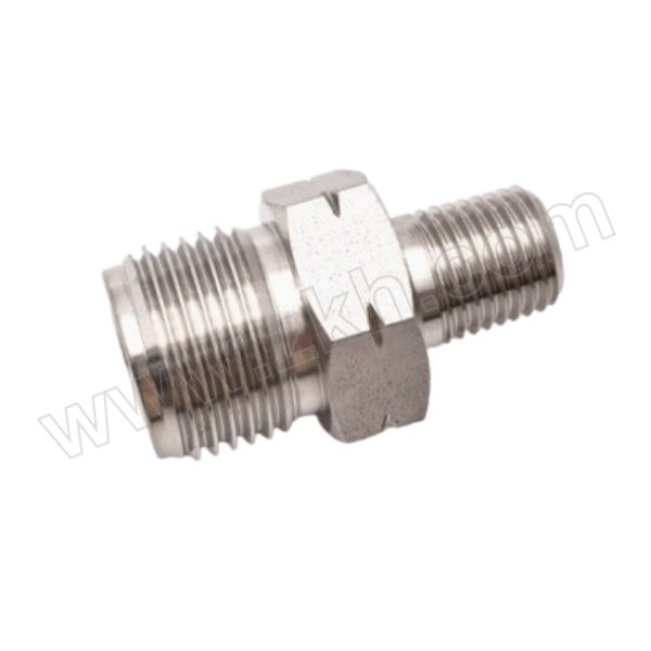 FLYFLOW/福莱福流 304不锈钢钢瓶接头气瓶接头 304-外W21.8(反牙)-外1/4NPT 外螺纹W21.8LH反牙带内凹面转1/4NPT外丝 1个