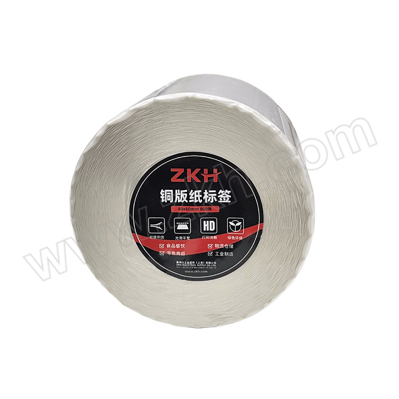 ZKH/震坤行 铜版纸标签 白色 80×60mm 800张 1卷