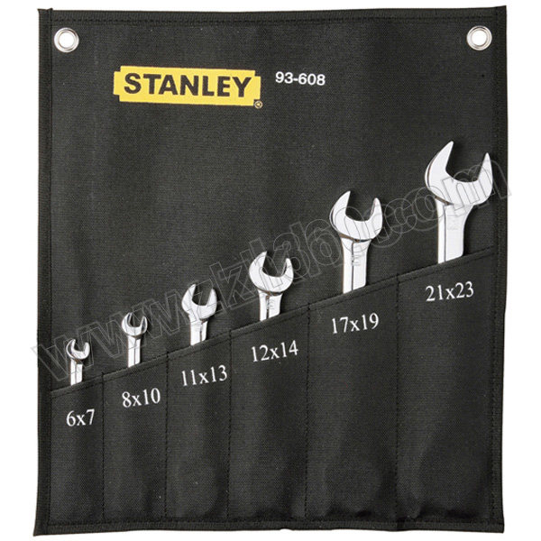 STANLEY/史丹利 6件套公制精抛光双开口扳手 93-608-22 6件 6~23mm 1套
