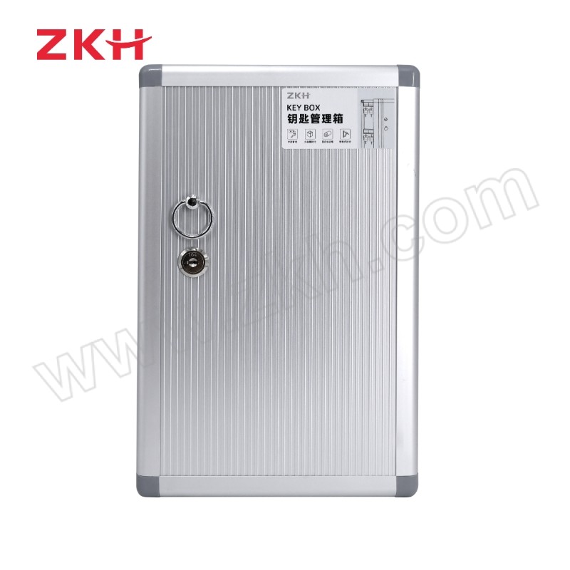 ZKH/震坤行 壁挂式钥匙管理箱 KB024 24位 218×63×326mm 铝合金边框+密度板 1个