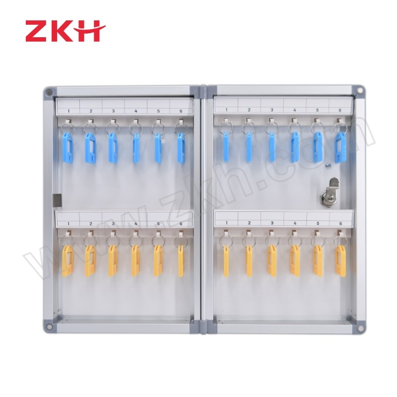 ZKH/震坤行 壁挂式钥匙管理箱 KB024 24位 218×63×326mm 铝合金边框+密度板 1个