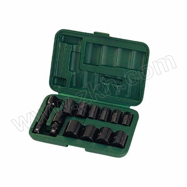 SATA/世达 1/2"公制六角风动标准套筒组套 SATA-09009 10~24mm 12件套 1套