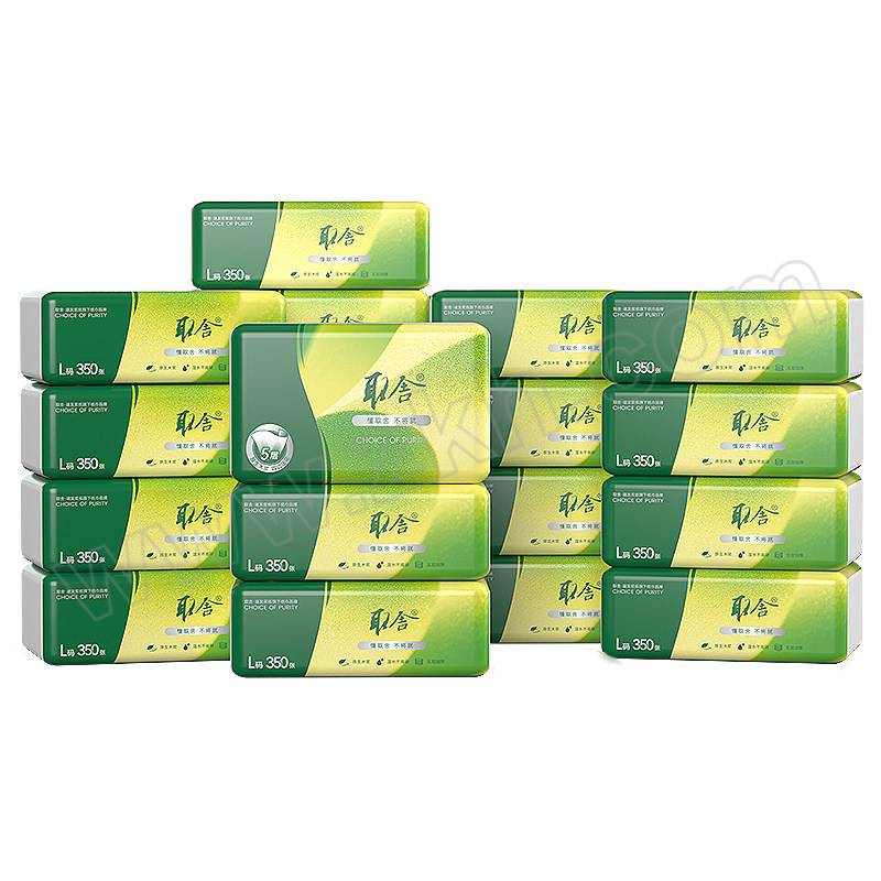 QUSHE/取舍 绿影系列5层原生木浆抽纸纸面巾纸 QDT10350-18(20b) 156×180mm 五层 70抽×20包 1箱