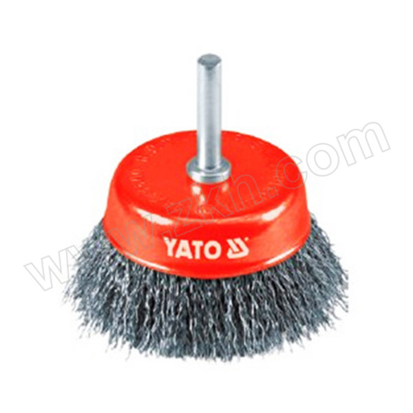 YATO/易尔拓 带杆碗型曲丝钢丝轮 YT-4751 D75mm 6mm杆 1个
