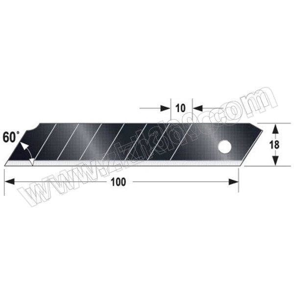 TAJIMA/田岛 L型标准型替刃1测1 1102-0136 18MM 塑料盒（1片黑刃+9片银刃）232323 1组