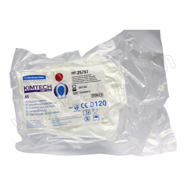 KIMBERLY-CLARK/金佰利 KIMTECH PURE*A5系带式无菌洁净室兜帽 25797 均码 白色 1箱