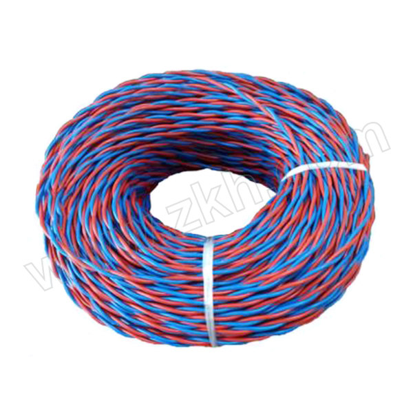 QIFAN/起帆 铜芯聚氯乙烯绝缘绞型连接用软电线 RVS-300/300V-2×0.75 红色+蓝色 100m 1卷