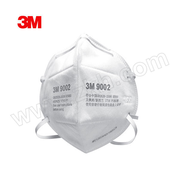 3M 9000系列折叠式防颗粒物口罩 9002环保 KN90 头戴式 1袋
