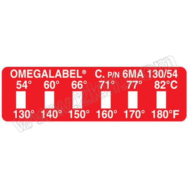 OMEGA/欧米茄 不可逆型温度监测片 6MA-220/104 六额定温度（220到270F），10/包 1包