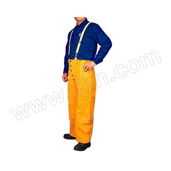 WELDAS/威特仕 金黄色皮吊带焊工裤 44-2600 XL 112cm 1条