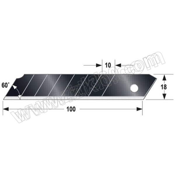 TAJIMA/田岛 L型锋利型替刃 1102-0689 18MM 塑料盒（1片黑刃+9片银刃） 1组