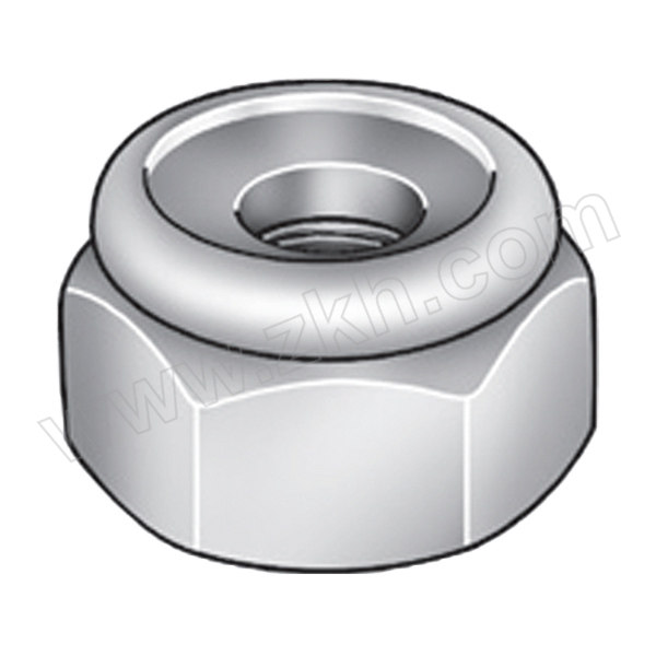 ZKH/震坤行 六角尼龙锁紧螺母 6级 蓝白锌 M30 DIN985 1包