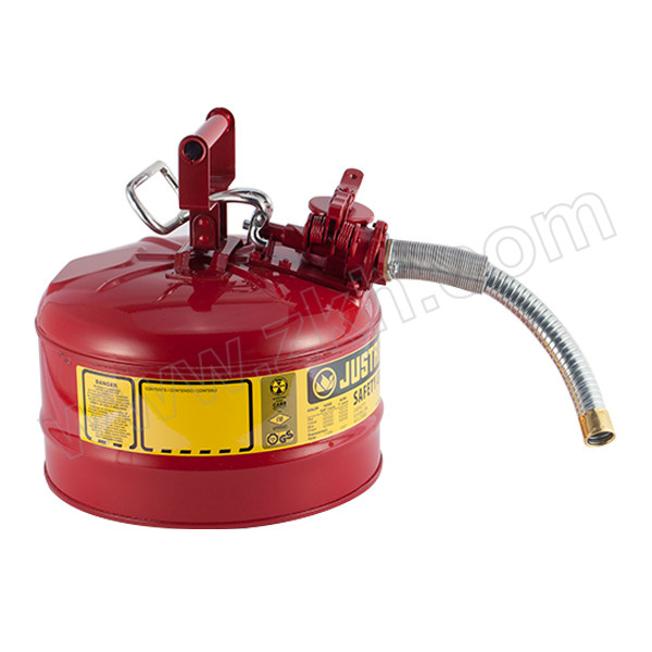 JUSTRITE/杰斯瑞特 Ⅱ类钢制安全罐(带软管) 7225130Z 9.5L 红色 软管尺寸25*229mm 1个