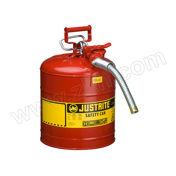 JUSTRITE/杰斯瑞特 Ⅱ类钢制安全罐(带软管) 7250130Z 19L 红色 1个