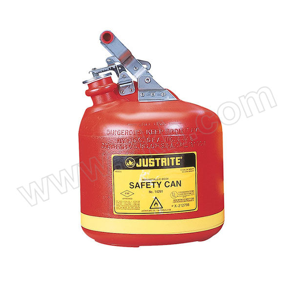 JUSTRITE/杰斯瑞特 Ⅰ类非金属圆形安全罐 14261 9.5L 红色 1个