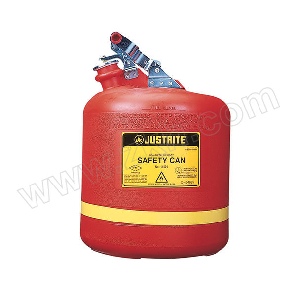 JUSTRITE/杰斯瑞特 Ⅰ类非金属圆形安全罐 14561 19L 红色 1个