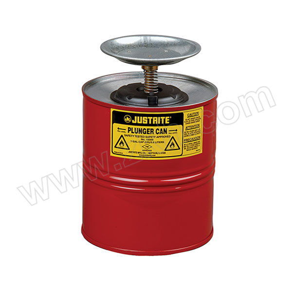 JUSTRITE/杰斯瑞特 钢制盛漏式活塞罐 10308 4L 红色 1个