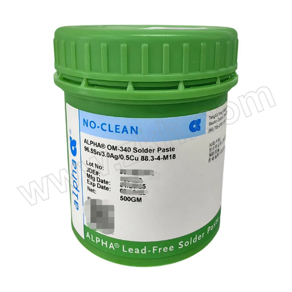 ALPHA/阿尔法 锡膏 ALPHA-OM340 SAC305(Sn96.5/Ag3.0/Cu0.5)4号粉 500g 1罐