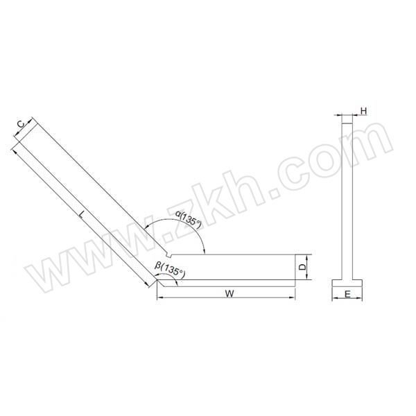 INSIZE/英示 135°带座角尺 INSIZE-4754-3120 120x80mm 1把