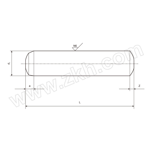 ZKH/震坤行 圆柱销 304 本色 φ4h8x12 ISO2338 1包