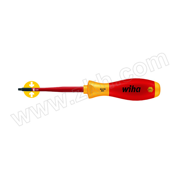 WIHA/威汉 3581系列双组份软手柄电工绝缘方头螺丝起子 WIHA-35504 2.3×100mm 1支