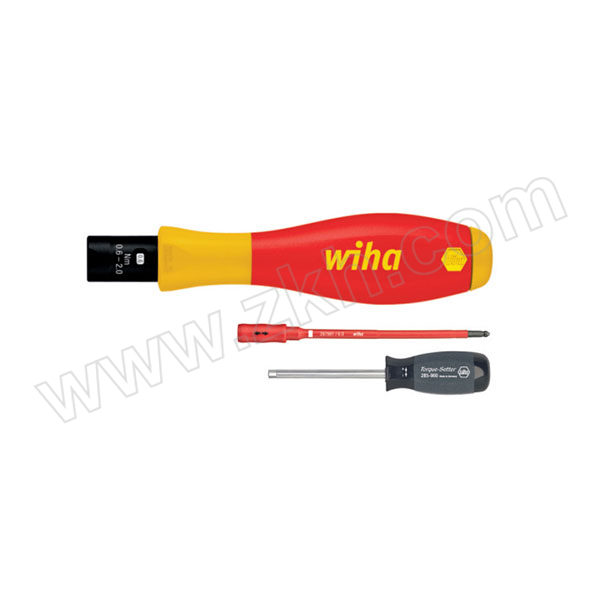 WIHA/威汉 2872系列电工绝缘可变扭力带刻度螺丝起子 WIHA-26625 0.6-2.0Nm 六角驱动3.8mm 精度±6% 附扭力调节器和绝缘起子套杆 1支
