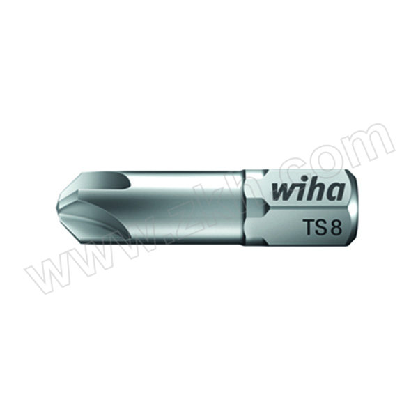 WIHA/威汉 7019ZOTTW系列6.3MM硬性高扭矩四翼形起子头 WIHA-22592 TS5×25mm 银色镀层 1组