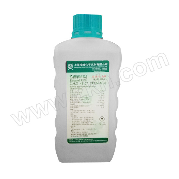 YONGHUA/永华 95%乙醇 塑料瓶 117802104 CAS:64-17-5等级:AR 包装形式:塑料瓶 500mL 1瓶