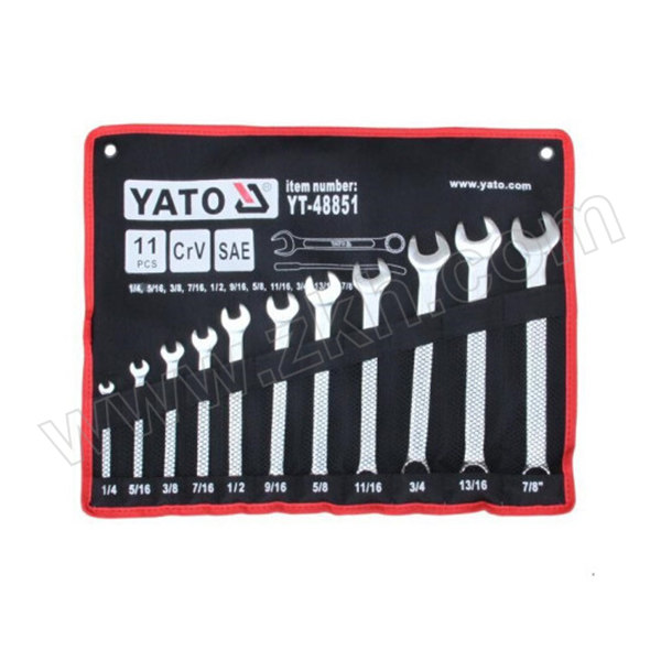 YATO/易尔拓 英制两用扳手组套 YT-48851 11件 1/4"-7/8" 1套