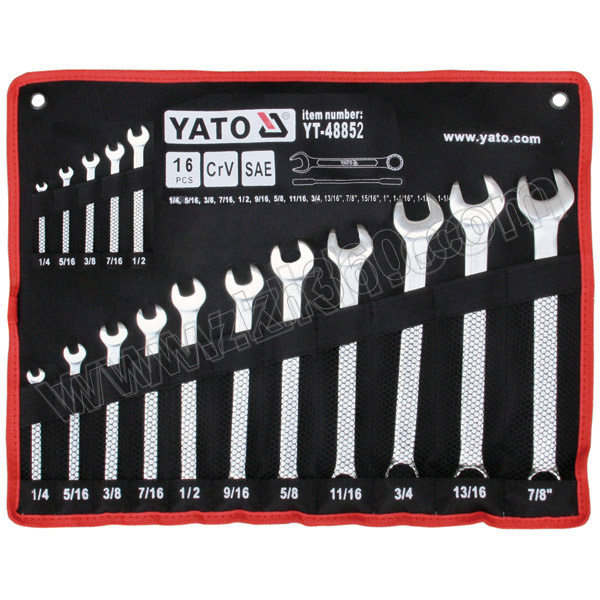 YATO/易尔拓 英制两用扳手组套 YT-48852 16件 1/4"~1-1/4" 1套