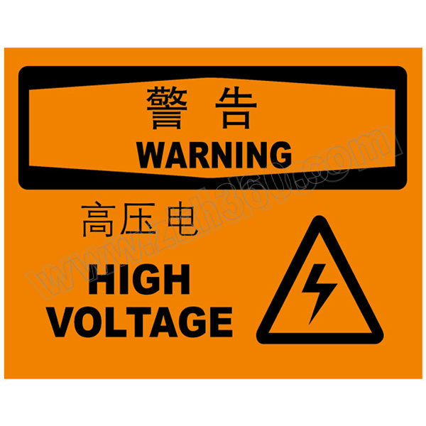 BRADY/贝迪 电气伤害类警告标识 BOV0381 乙烯不干胶 250*310mm 警告 高压电 1片
