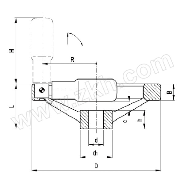 ELESA+GANTER/伊莉莎-冈特 手轮 GN322.3 322.3-160-K16-R 1个