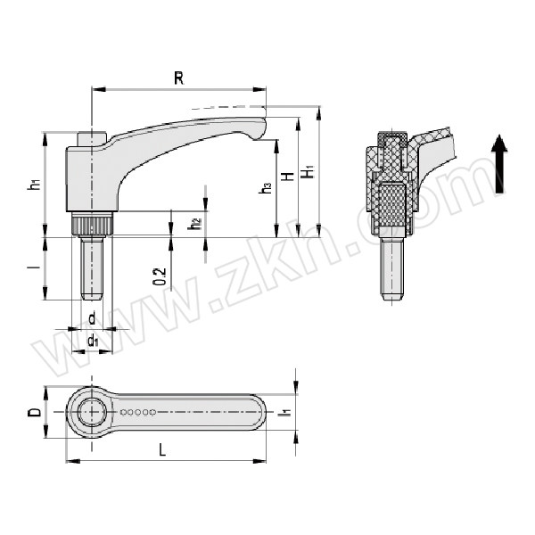 ELESA+GANTER/伊莉莎-冈特 可调节手柄 ERX.SST-p ERX.78 SST-p-M12x30-C5 1个