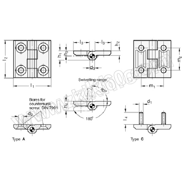 ELESA+GANTER/伊莉莎-冈特 铰链 GN237 237-ZD-40-40-A-SR 1个