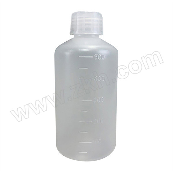 ASONE/亚速旺 塑料瓶 (细口) 500 ml 5-001-04 瓶体 瓶盖／PP（聚丙烯）耐热温度：121℃ 蒸气杀菌温度：130℃ 漏水测试已合格有刻度 500mL 1个