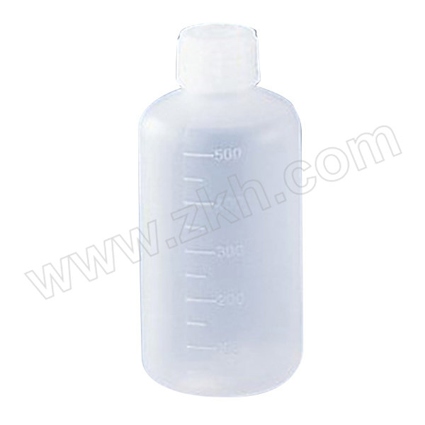 ASONE/亚速旺 塑料瓶广口 500ml 5-002-04 瓶体 瓶盖／PP（聚丙烯）耐热温度：121℃ 蒸气杀菌温度：130℃ 漏水测试已合格有刻度 500mL 1个