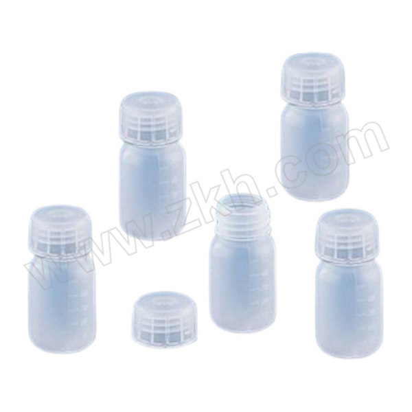 ASONE/亚速旺 塑料瓶广口(100入) 50ml 5-002-51 瓶体 瓶盖／PP（聚丙烯）耐热温度：121℃ 蒸气杀菌温度：130℃ 漏水测试已合格有刻度 100个 1箱